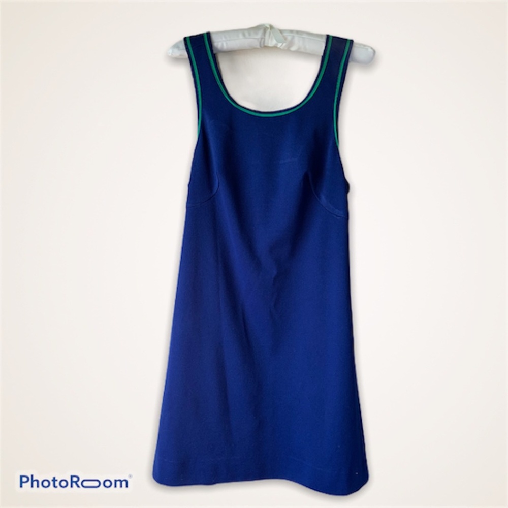 St Michael Blue with Green Piping Dress Junior